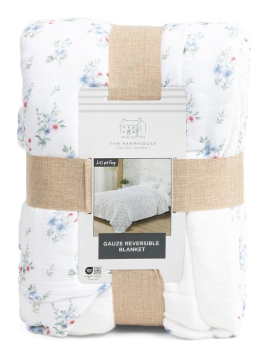 THE FARMHOUSE BY RACHEL ASHWELL Other - THE FARMHOUSE BY RACHEL ASHWELL Briarfield Bouquet Reversible Gauze Blanket